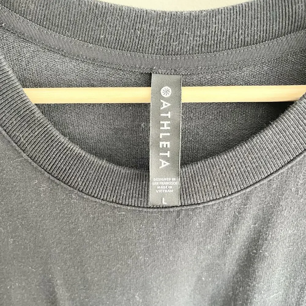 Athleta Balance Mini Long Sleeve Dress Black Size Large 173884 - Picture 3 of 3